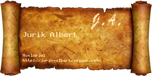 Jurik Albert névjegykártya